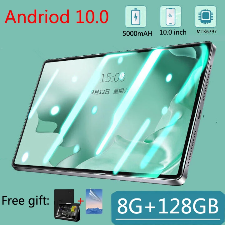 

10,1-дюймовый планшет с Android 2022, 8 ГБ + 128 ГБ, 1280x800