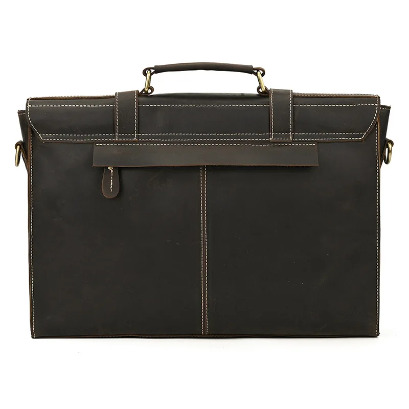 Man Briefcase Bags Cow Leather Office Bags For Men Handbags Fashion Laptop Bag Crazy Horse Business Men Shoulder Messenger Bag