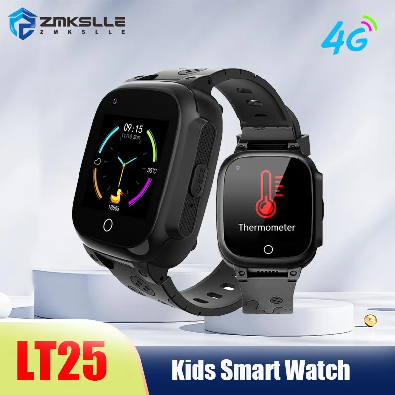 

ZMKSLLE Global 4G Version LT25 Smart Watch Kid's Video Call Watch SOS GPS Thermometer Children's Camera Monitoring Smart Watch