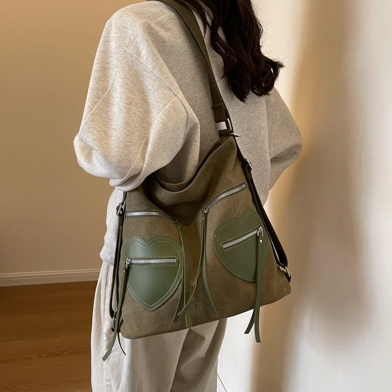 Винтажная женская сумка дизайнерская мотоциклетная Женская замшевая кожаная