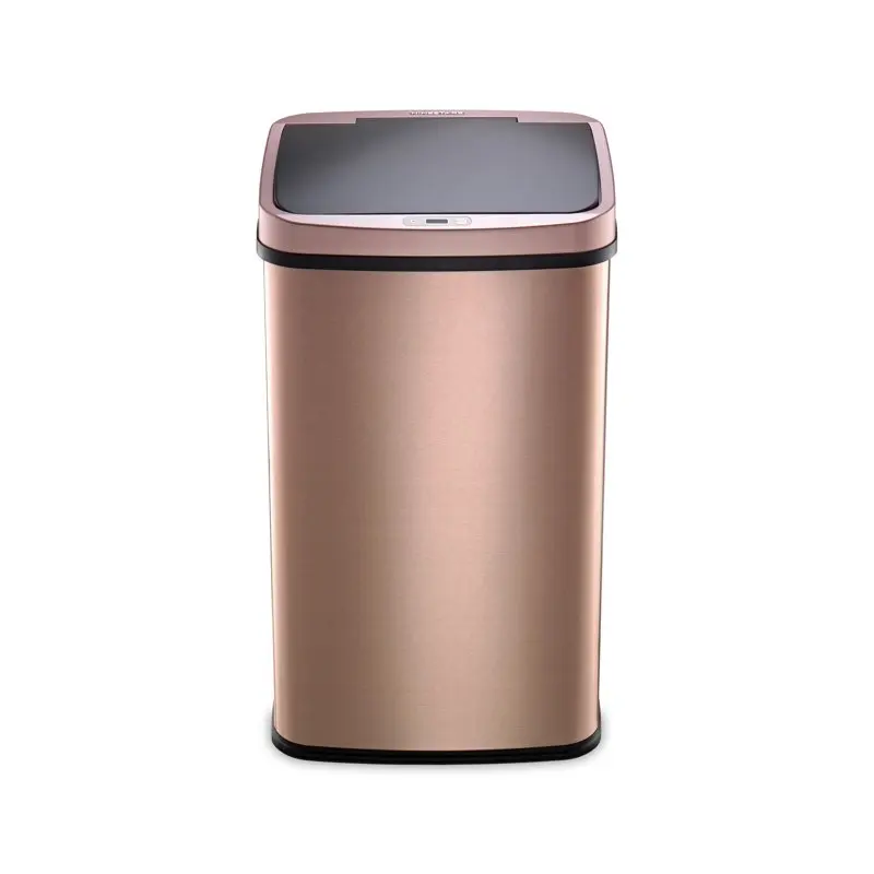 

Sensor Rectangular Kitchen Garbage Can, Gold Stainless Steel, 13.2 gal