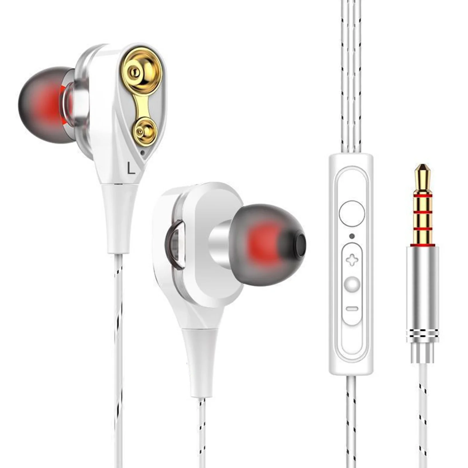 

1PC 1.2M 3.5mm Wired Earphone In-ear Sports Music Headset Noise Cancelling Stereo Deep Bass Headphones with Mic for Mobile Phone