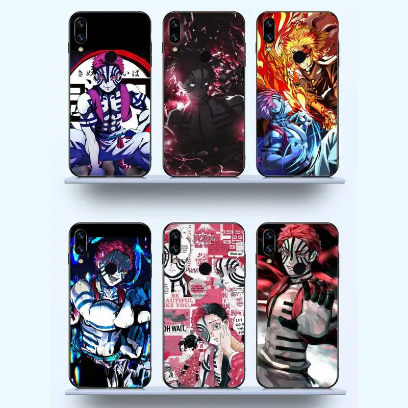 

Akaza Demon Slayer manga Phone Case For Xiaomi Redmi note 7 8 9 11 i t s 10 A poco f3 x3 pro lite funda shell coque cover