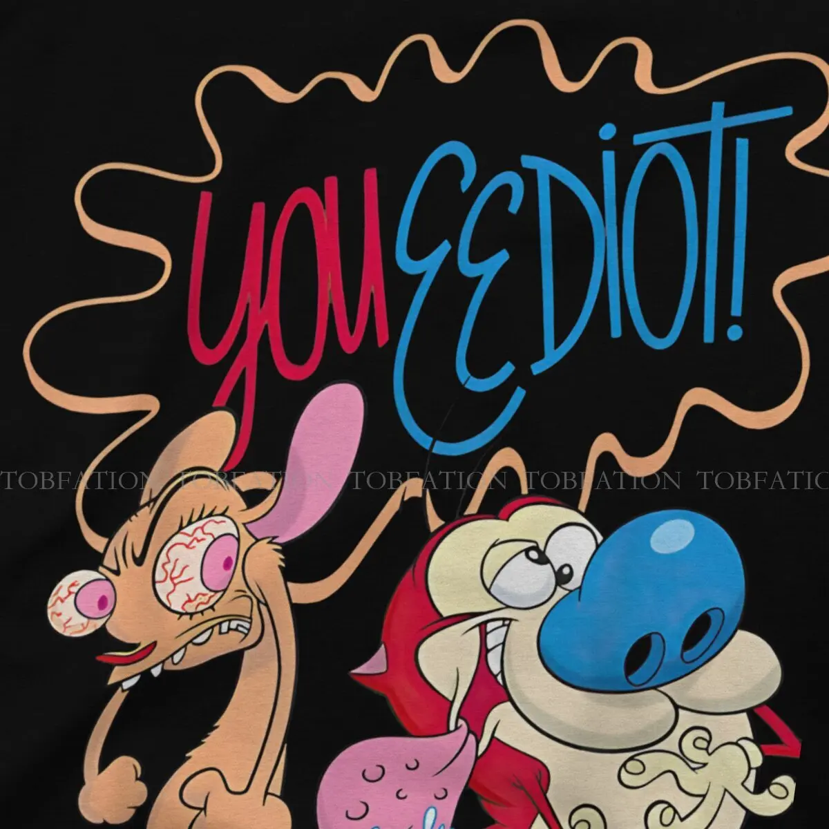 Футболка The Ren &amp Stimpy Show Anime You Eediot Мужская Уличная одежда блузы хлопковая футболка