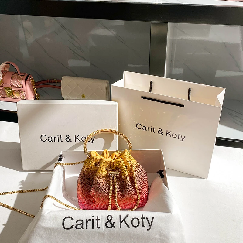 Shiny Diamond Evening Clutch Bag Women's Luxury Handbag Crystal Rhinestone Bling Purse Wedding Party Shoulder Messenger Bag