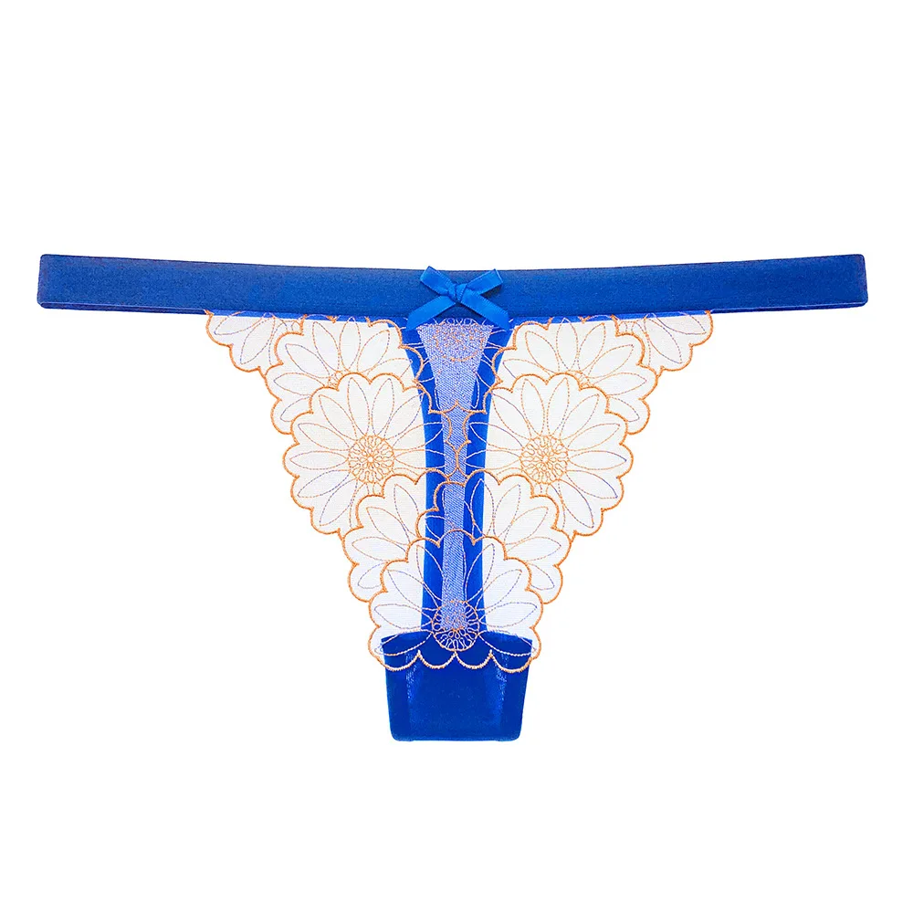 

Women's Sexy Underwear Flower Lace Panties See-Through Underpants Low Waist Thongs Ultra-Thin Knicker Sensual Lingerie