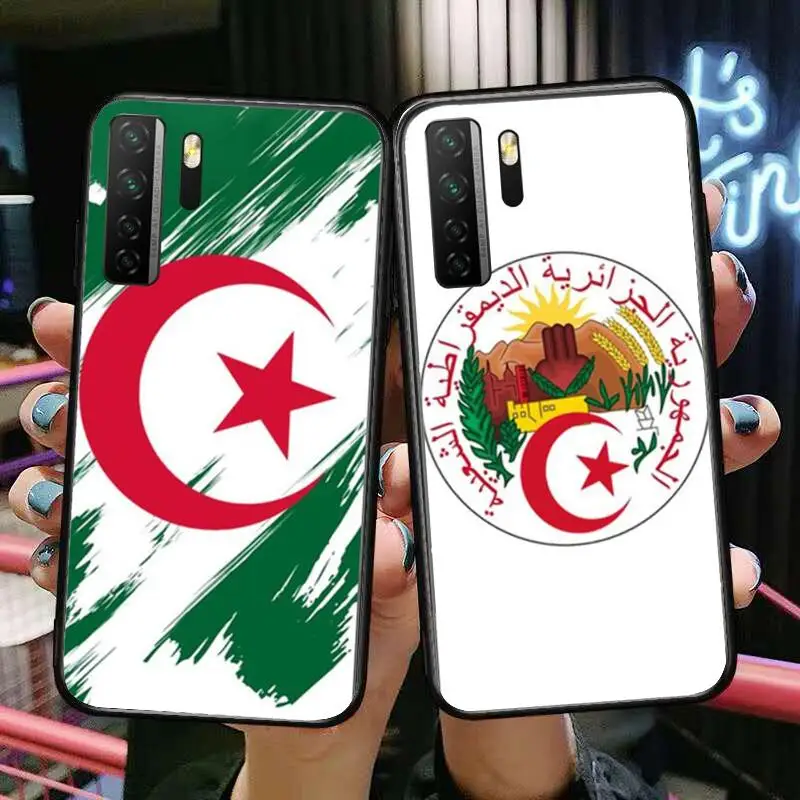 

Algerian Emblem Algeria Flag Black Soft Cover The Pooh For Huawei Nova 8 7 6 SE 5T 7i 5i 5Z 5 4 4E 3 3i 3E 2i Pro Phone Case cas
