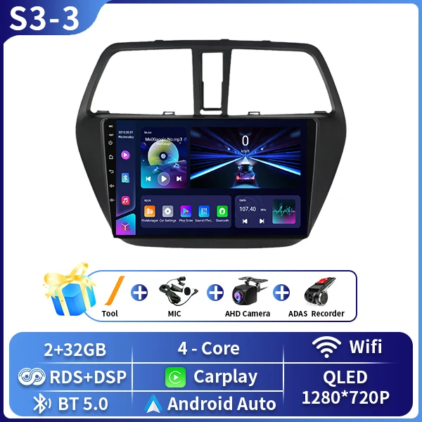 

Мультимедиа Android 14 для Suzuki SX4 2 S-Cross 2012-2016 Автомобильный плеер GPS Стерео Экран Навигация Авто Радио Экран No 2 Din 4G