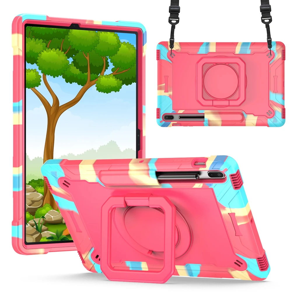 

Cover For Samsung Galaxy Tab S7 FE 12.4 inch 2021 SM-T730 SM-T736B Heavy Duty Shockproof Kickstand Kids Tablets Case capa