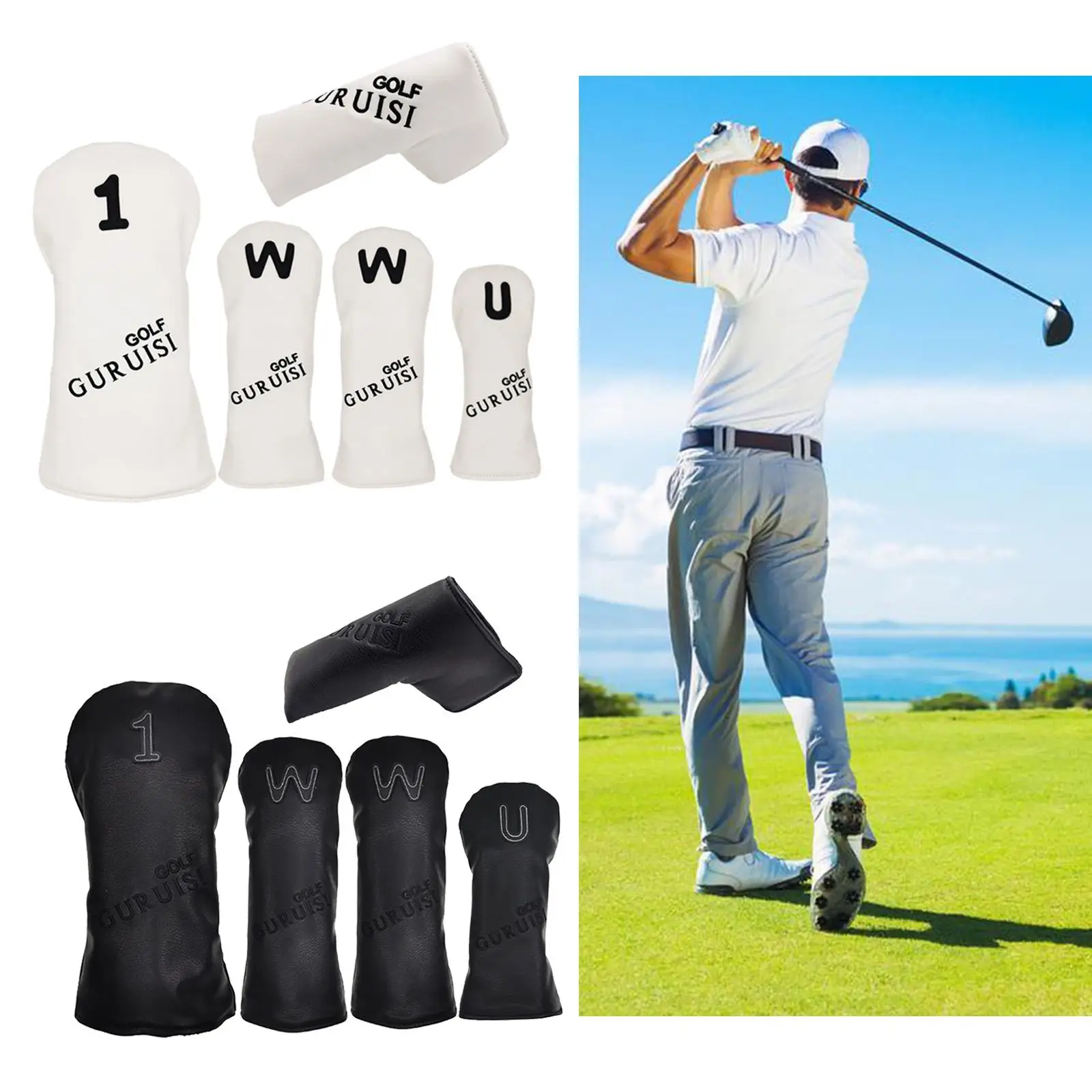 Водонепроницаемый Камуфляжный кожаный чехол для гольфа с деревянной головкой