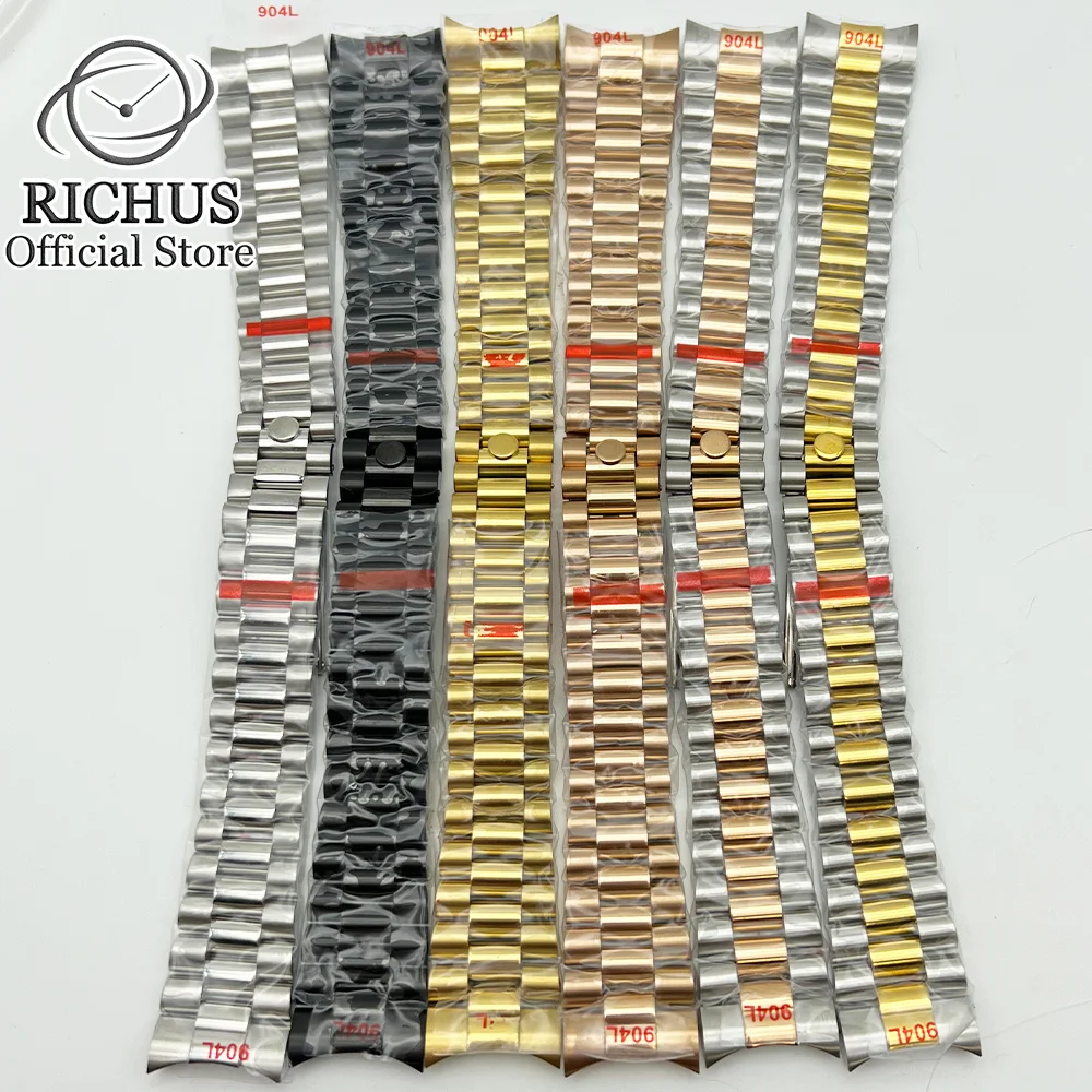 RICHUS 20 мм ремешок для часов серебро золото розовое президента замена твердая