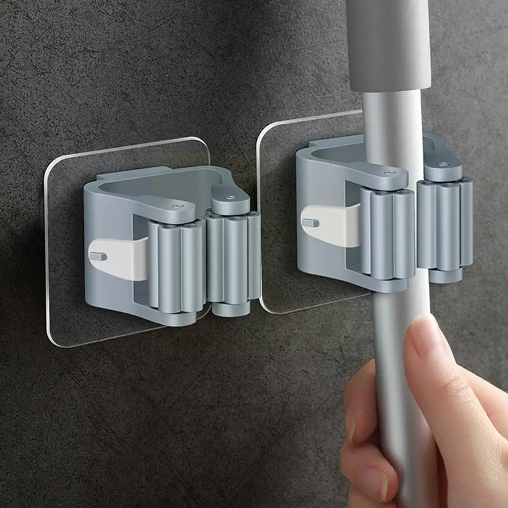 

Швабра с крючком без отверстий, прочная вискозная настенная подвесная Бытовая швабра с зажимом, держатель для ванной комнаты, Швабра для хр...