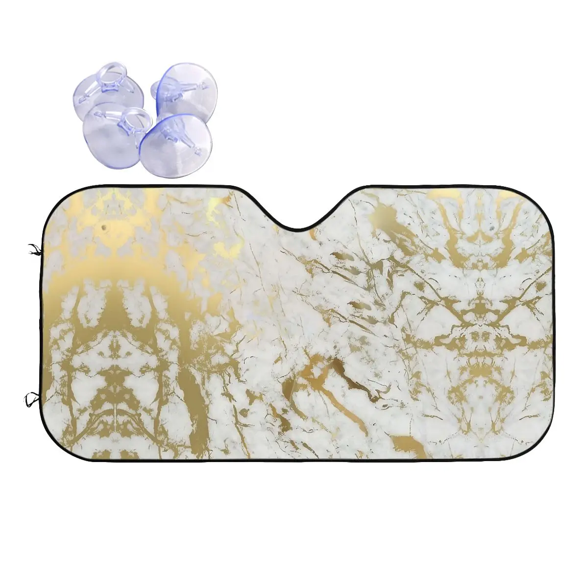 

Gold Marble On White Retractable Sunshade Windscreen 76x140cm Modern Geometric Graphic Foils Sun Visor Heat Reflector