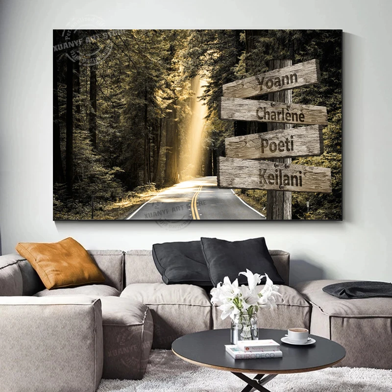 Персонализированный холст с изображением Озерного дома семейное имя красивой