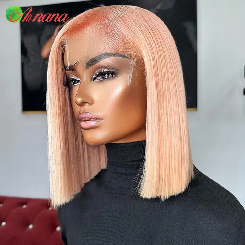 Ed Straight Short Bob Human Hair Lace Frontal Wigs Short Bob Wigs For Women