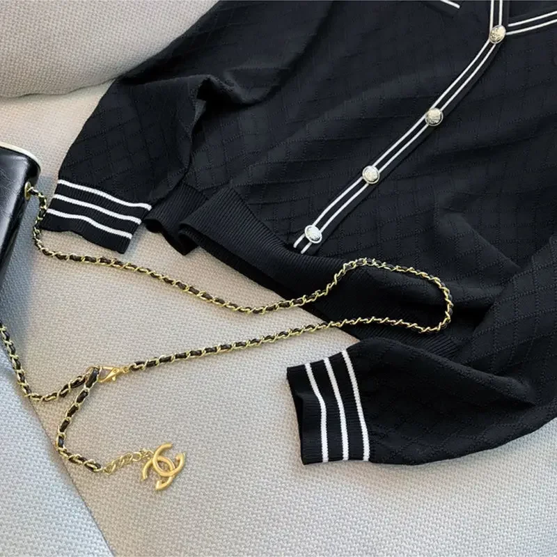 Модный вязаный топ из ледяного шелка с v-образным вырезом женский саржевый стиль