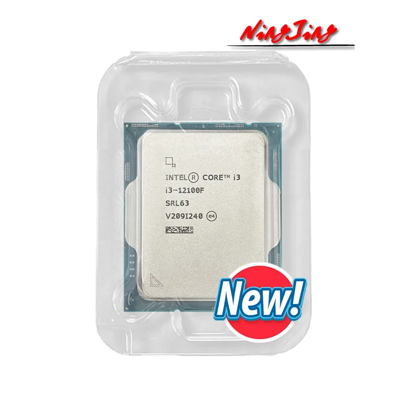 Процессор Intel Core i3-12100F i3 12100F, 3,3 ГГц, 4 ядра, 8 потоков, Intel 7NM L3 = 12M, 60 Вт, LGA 1700 новый, без охладителя 