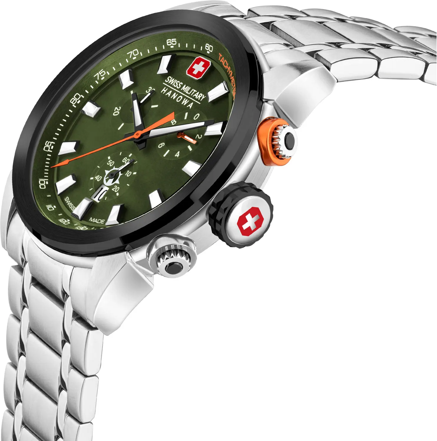 SWISS MILITARY HANOW SMWGI2100271 мужские швейцарские наручные часы с секундомером тахиметром и