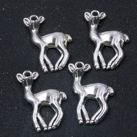 8pcs 2034mm charms sika deer antique silver color metal zinc alloy animal for diy jewelry necklace bracelet pendant makings