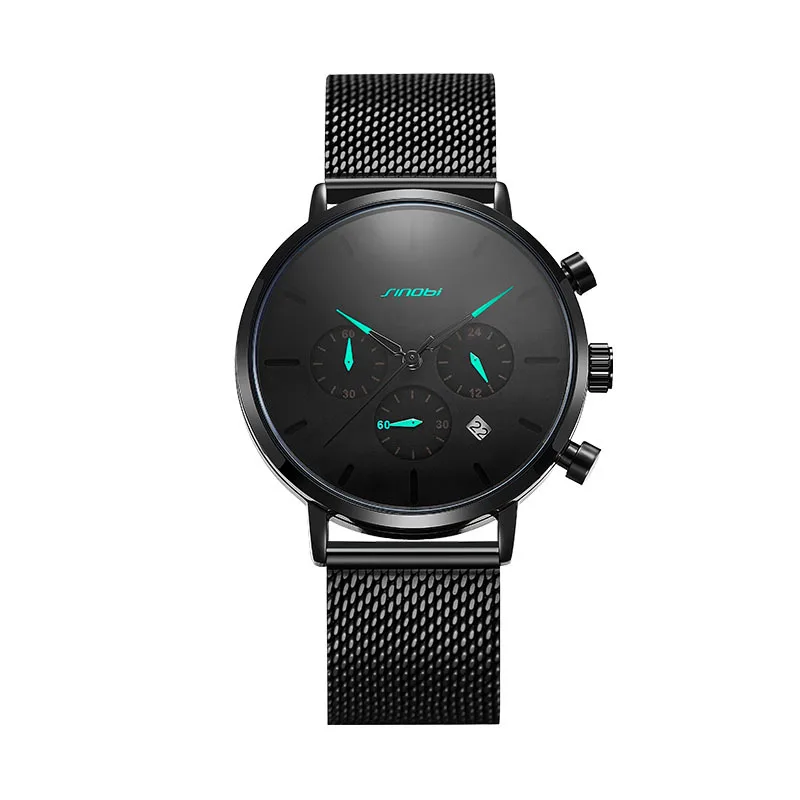 sinobi 9807 multifunctional slim trend waterproof sports men's watch quartz men's fashion casual watch