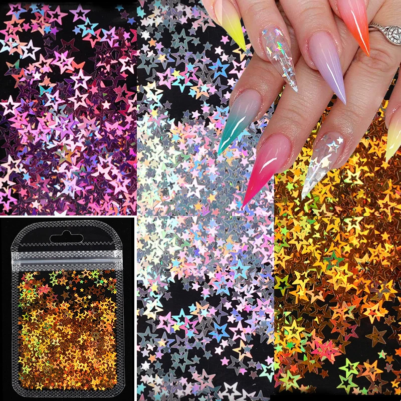 

1BAG Star Nail Sequins Holographic Laser Glitter Design Nail Art Sequins Nails Decorations Glitter Sequins Accessories