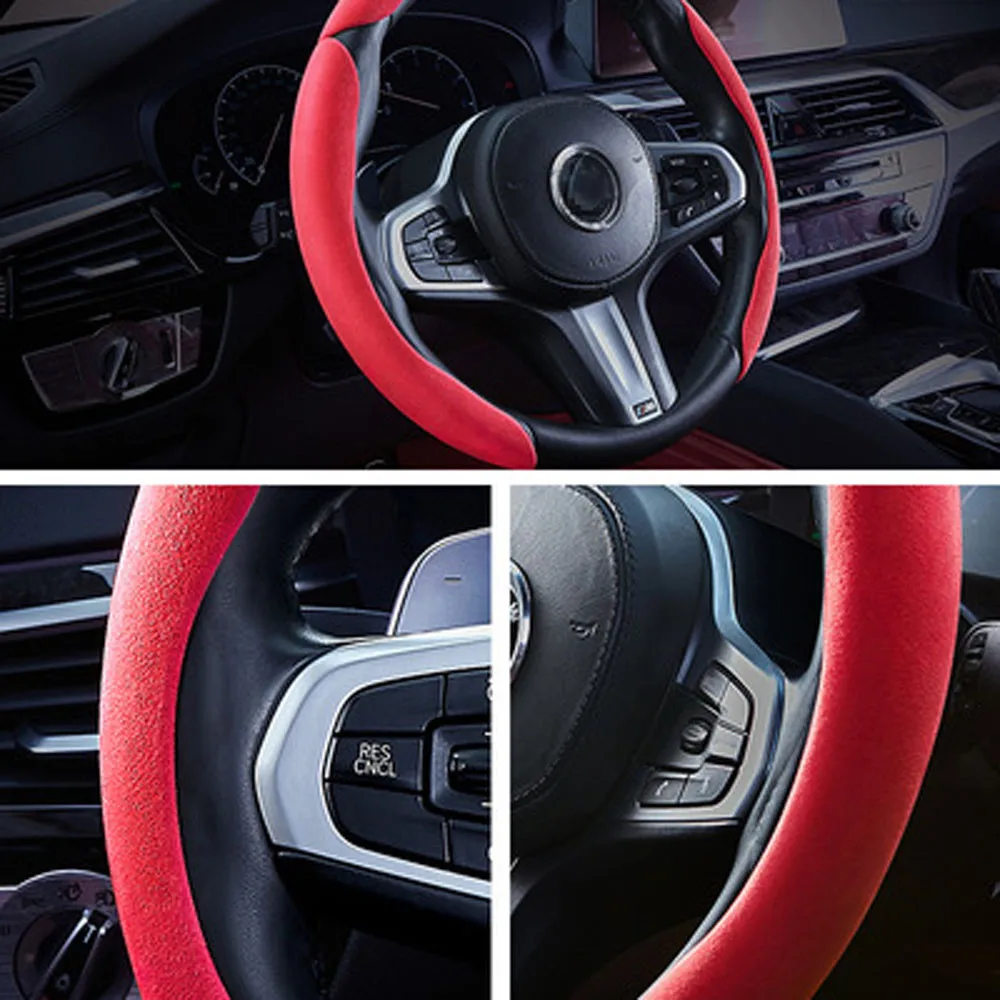 Универсальная крышка рулевого колеса для салона автомобиля замшевая