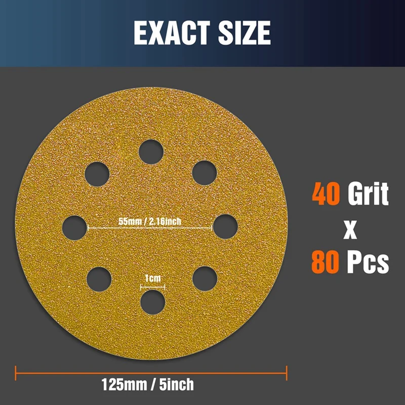 Шлифовальные диски из оксида алюминия 125 мм 40/60/80/120/240 наждачная бумага различной