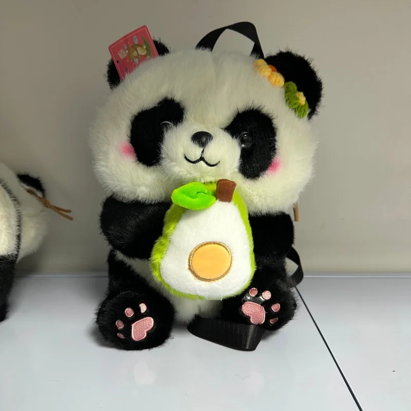 Китайский стиль милая панда модный плюшевый рюкзак на молнии с цветными блоками