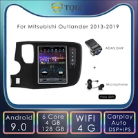 10 4 tesla style screen android car radio for mitsubishi outlander 2013 2019 navigation stereo multimedio head unit carplay 4g