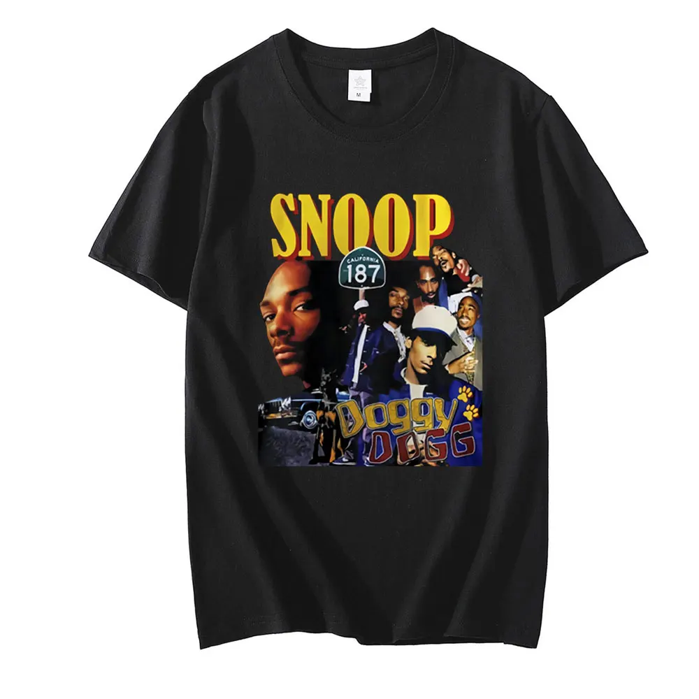 Мужские футболки Snoop Doggy Dogg модные хлопковые свободные с героями мультфильмов