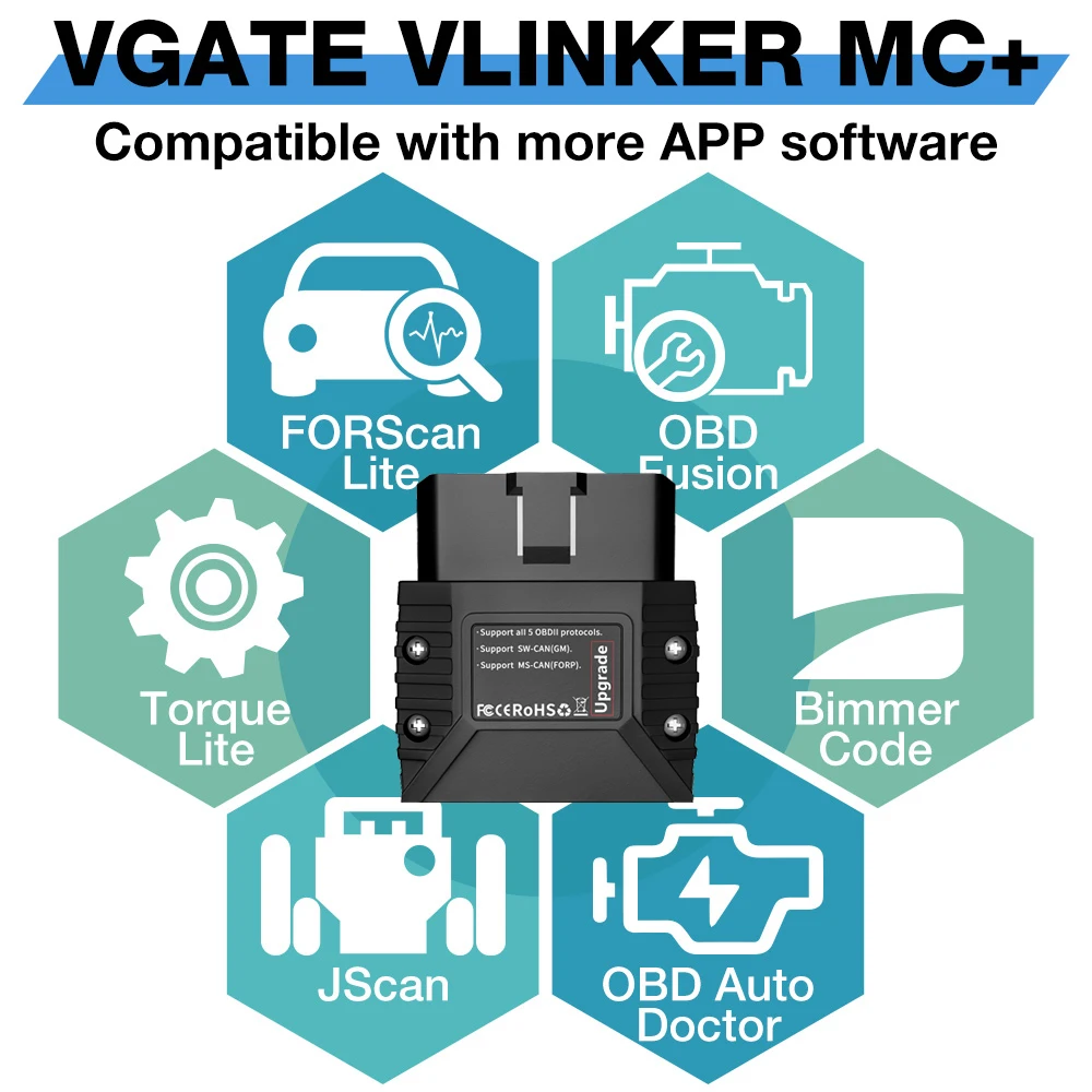 Автомобильный диагностический сканер Vgate vLinker MC + ELM327 V2.2 WIFI OBD2 Bluetooth-совместимый ICAR