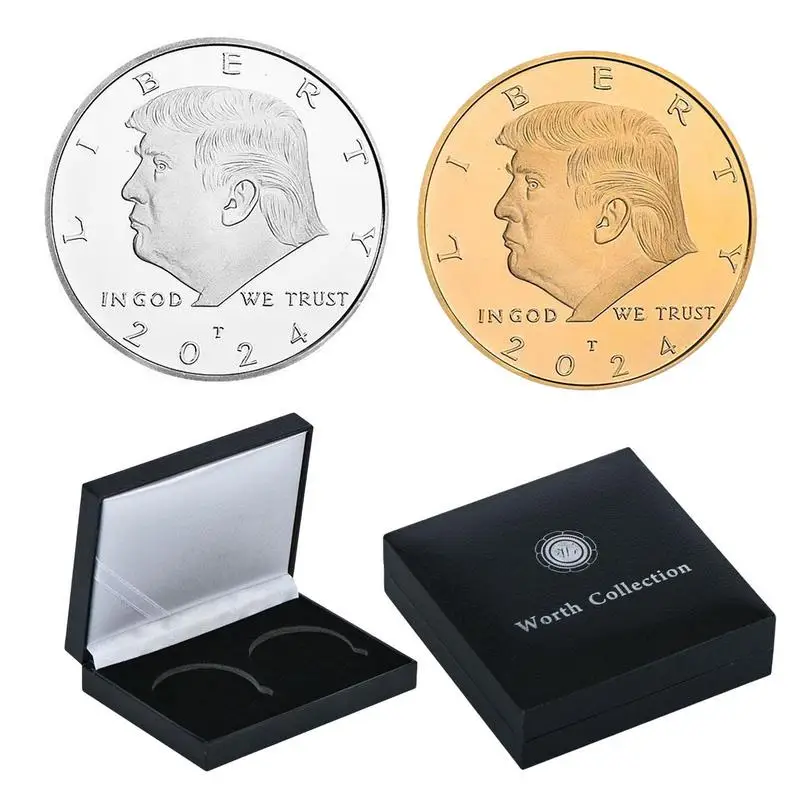 2024 President Trump Silver Gold Plated EAGLE Commemorative Coins Donald J Trump Of The US President THE REVENGE TOUR Coins