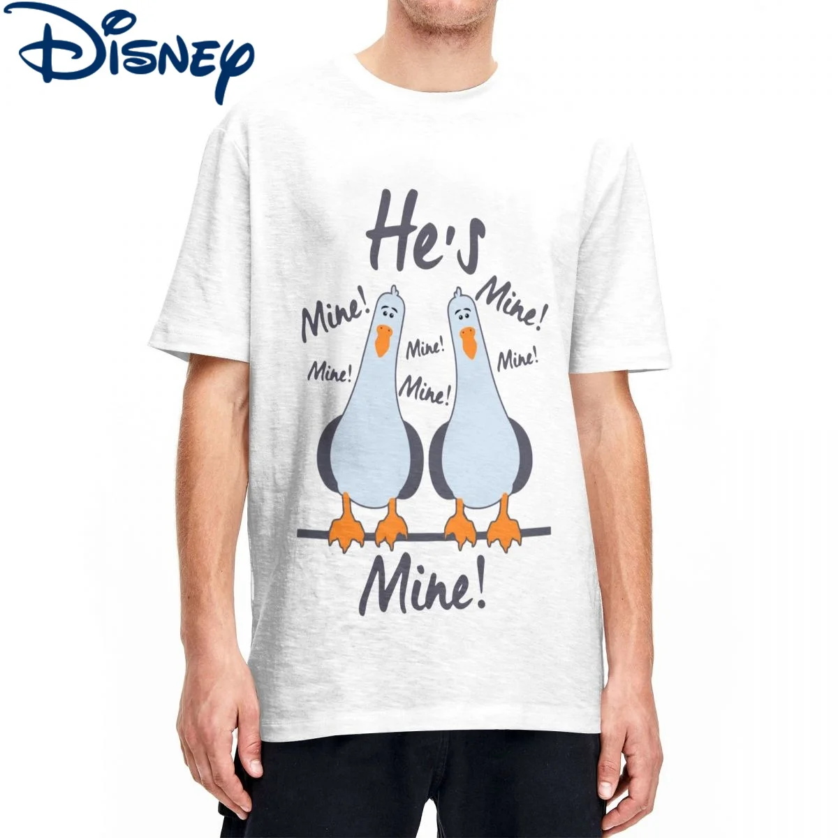 

Мужская и женская Винтажная футболка с коротким рукавом Finding Nemo He's Mine, вечерние