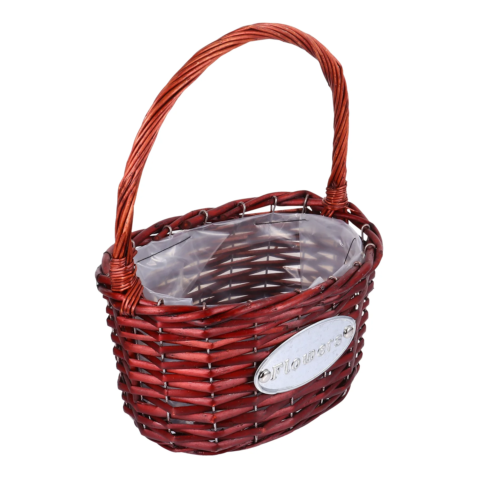 

Basket Flower Handle Girl Wedding Woven Baskets Wicker Rattan Easter Picnic Bouquet Small Supplies Hanging Gift Storage Weddings