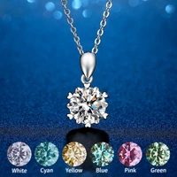 on sale real moissanite necklace length 40 45cm diamond pendant for women s925 silver jewelry wholesale