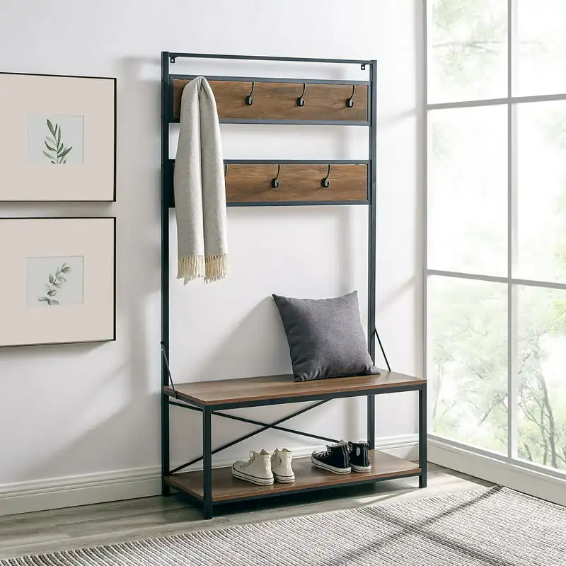 

Hall Tree with BENCH and Coat Hooks, Reclaimed Barnwood