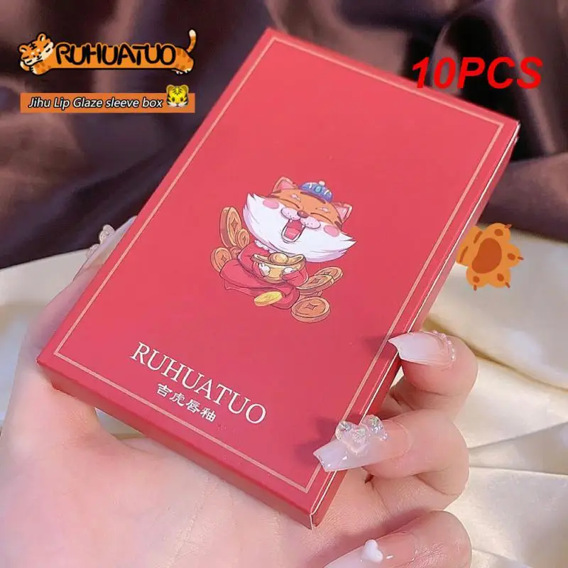 

10 шт. набор помад с милым тигром, матовый бархатный блеск для губ, водостойкий сексуальный красный тинт для губ, Корейская Косметика для макияжа