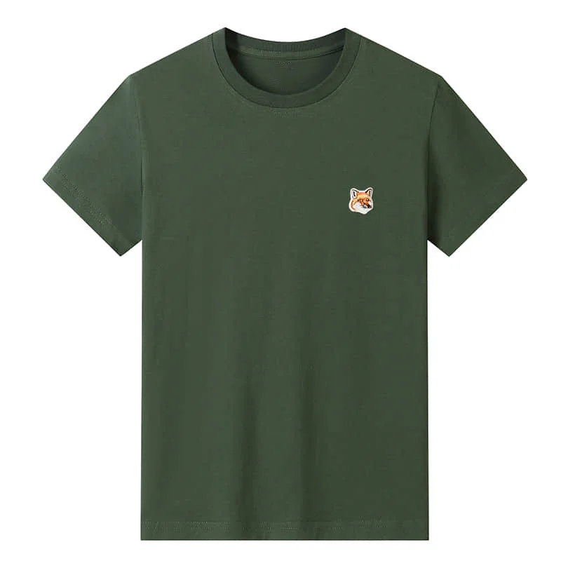 

Парные модные футболки из чистого хлопка с вышивкой лисы для мужчин и женщин, высококачественные уличные Свободные повседневные футболки в стиле хип-хоп с коротким рукавом, топы