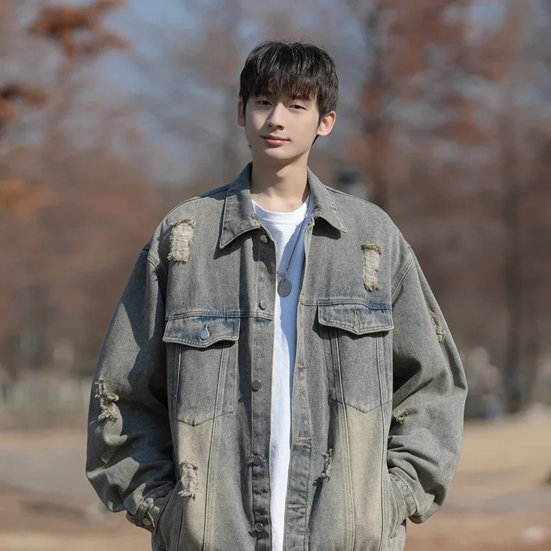 Джинсовая куртка Cityboy мужская свободного кроя винтажная модная брендовая одежда