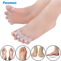 pexmen 2pcspair toe separators spreaders straighteners relief toes and foot pain toe spacer for hammer and overlapping toes