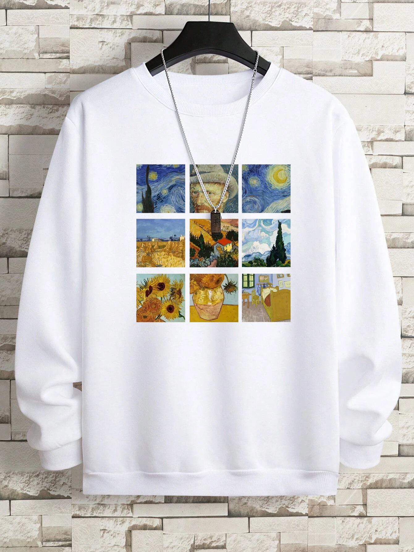 Starry Sky Oil Painting Sweatshirts Mens Cartoons Big Size PulloverHarajuku fur-liner Hoody Fashion S-XXL Clothes