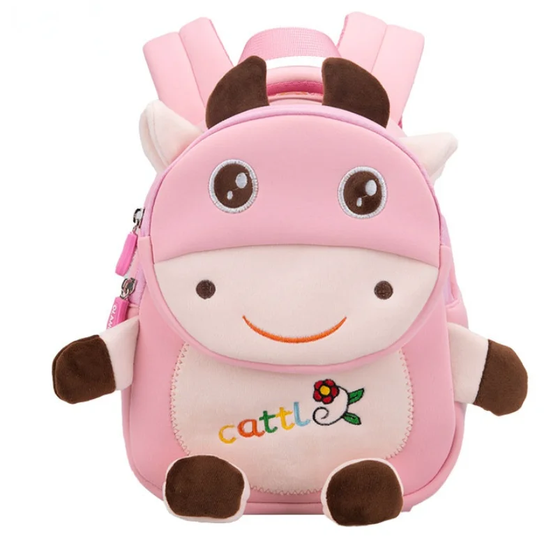School Anime Backpack for Girls Boys Cute Kids School Bag Cattle Cow Children Schoolbag In Kindergarten Preschool Bag Travel Bag