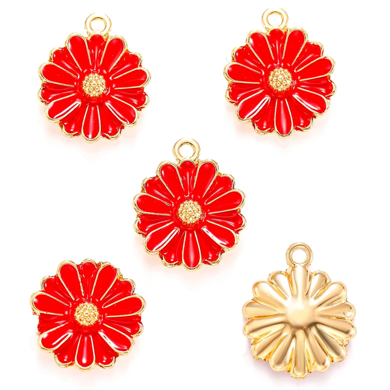10 шт. 7 цветов эмалевые маргаритки с цветными блоками Очаровательные Подвески