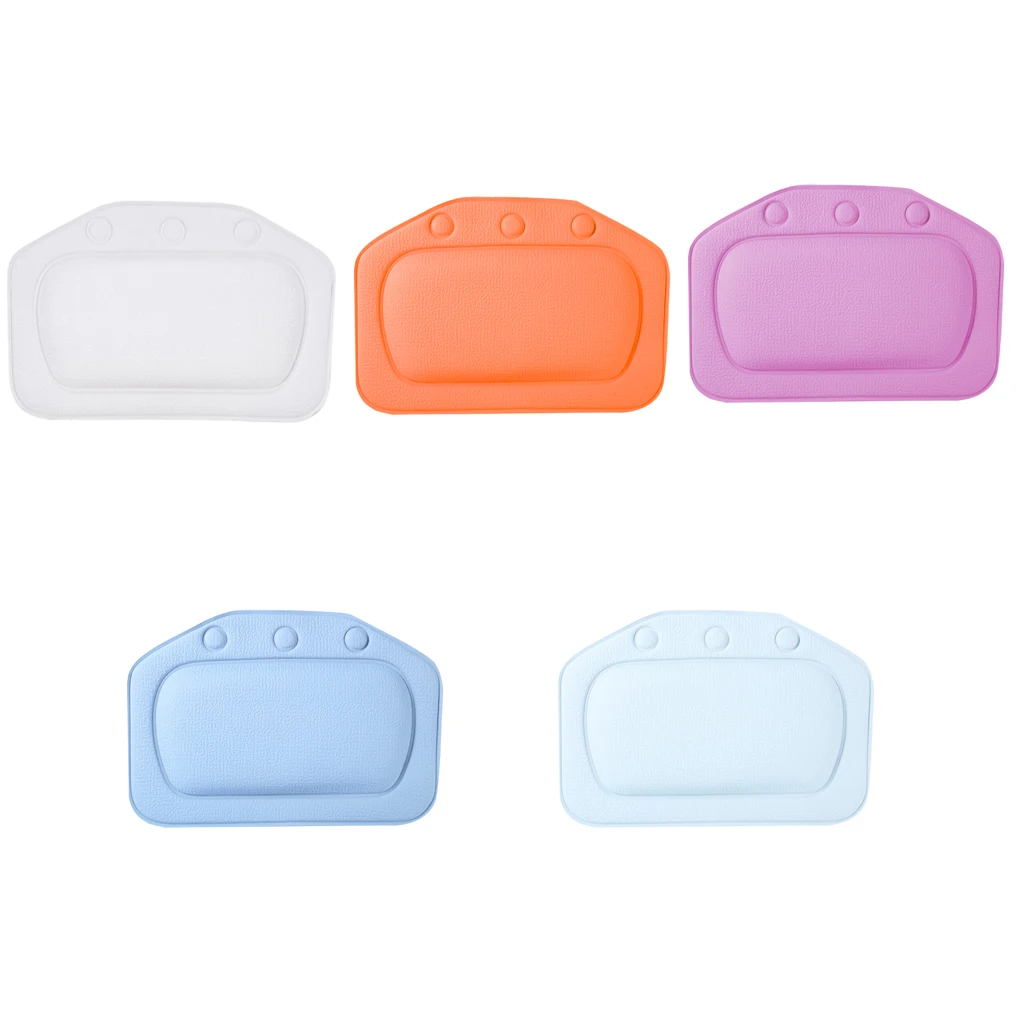 

Soft Bathtub Pillow Headrest Waterproof PVC Bath Cushion Suction Cups Head Neck Rest Pillows