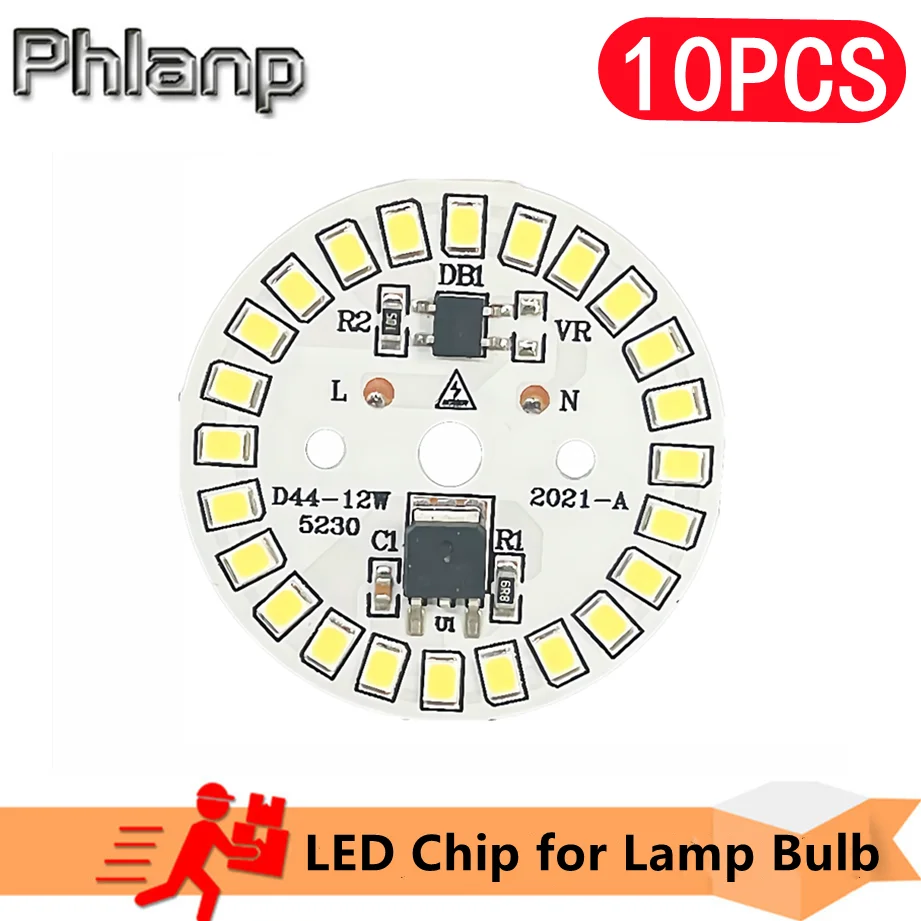 

10pcs/lot LED Chip for Lamp Bulb 3W 5W 7W 9W 12W 15W SMD 2835 Round Light Beads AC 220V Bulb Chip Lighting Spotlight 90 Lumen