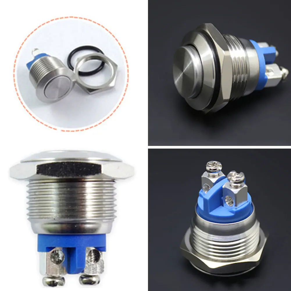 

16mm Spare Home Boat Horn Stainless Steel Repair Modify Durable Momentary Button Water Proof Replacement Part Starter Switch