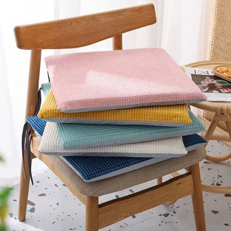 

Modern Simple Style Solid Color Corn-down Chair Cushion Fashion Anti-slip Household Seat Pads Home Decoration Square Chair Mat