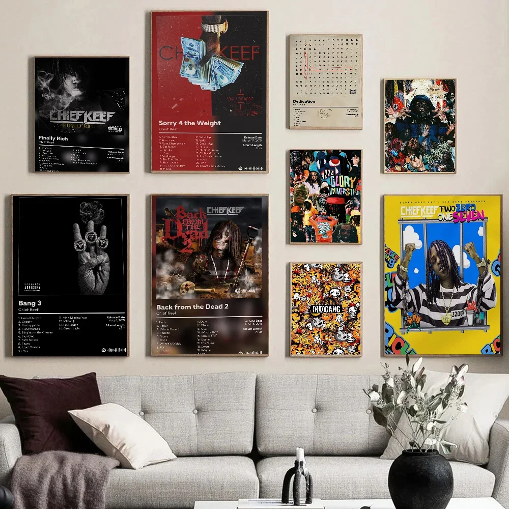 Музыкальный поп-рэп-альбом Chief Keef белая бумага постер водостойкая бумажная