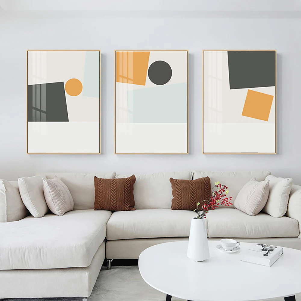 

Colorful Geometric Abstract Canvas Painting Scandinavian Wall Art Poster And Prints Modern Pictures For Living Room Decor