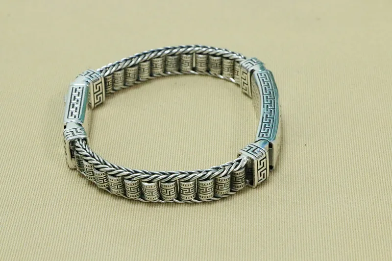 Браслет из серебра 925 пробы с тигром годом зодиака для мужчин ювелирные изделия